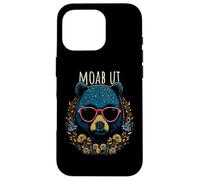 Moab Utah Oso con Gafas de Sol y diseño de Flores Carcasa para iPhone 16 Pro
