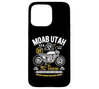Moab Utah Route U-128 Colorado River Retro diseño de motocicleta Carcasa para iPhone 15 Pro Max