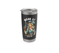 Moab Utah USA Cowgirl con diseño de pistola estilo occidental Vaso térmico de acero inoxidable de doble pared