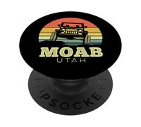 Moab Utah Vintage Sunset Off Road Retro 4x4 al Aire Libre PopSockets PopGrip Adhesivo