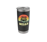 Moab Utah Vintage Sunset Off Road Retro 4x4 al aire libre Vaso térmico de acero inoxidable de doble pared