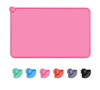 MOACC Alfombrilla de Silicona para Comederos de Perros Gatos, Estera Comida y Agua Antideslizante Impermeable Tapetes para Comer para Mascota, Rosa, 47 x 30 cm