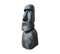 moái Escultura aprox. 120 cm de Rapa Nui Estatua de arena de Isla de Pascua de piedra de lava Figura Jardín - Cabeza decorativa gris