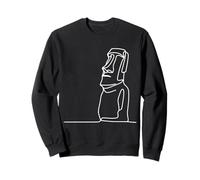 Moai Estatua Line Art Isla de Pascua Dibujo Sudadera