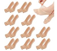 MOAMUN 10 Pares De Calcetines Dedos Mujer, Calcetines Invisibles Mujer Transpirables y Antideslizantes con Tira De Silicona, Calcetine Barefoot Suave para Niñas y Mujeres (Piel, Talla 34-40)