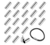 MOAMUN 20 Piezas Cuerda Cierres Para Pulseras Para La Fabricación De Pulseras, Estable Cierre Pulsera Cierres Duradero Collares Cierres Pulseras para el DIY Collar De Cuero Hebilla (Plata, 4mm)