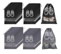 MOAMUN 30 Piezas Bolsa Zapatos Viaje con Ventana Transparente, Bolsa Zapatillas Deporte Impermeables a Polvo, Zapatillero Portátil Bolsa Zapatos Reutilizables para Hombres Mujeres Uso Diario Viaje