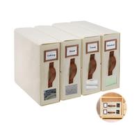 MOAMUN 4 Organizador Sabanas, Plegable Organizador Armario Ropa Organizer Cajas Organizadoras con Etiquetas y Ventana, Cajas Organizadoras Armarios para Fundas Nórdicas Toallas Mantas