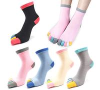 MOAMUN 5 Pares De Calcetines Dedos Mujer, Calcetines Mujer Algodon Suave, Calcetine Running Calcetine Deporte para La Vida Cotidiana Escuela Los Deportes El Gimnasio Corriendo, Talla35-40(Color)