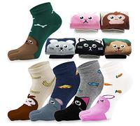 MOAMUN 5 Pares Niños Del Dedo Del Pie Calcetines Algodón Niños Cinco Dedos Calcetines De Dibujos Animados Lindo Patrón De Los Animales Para Niños Niñas 3 a 12 Años (animal, 3-7 años)