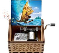 Moana It Calls Me Caja de música Regalo de Madera Grabado Caja Musical Manivela Moana Caja de música para niños, Decoración del hogar
