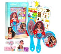 Moana - Juego de 2 accesorios para el cabello para niñas, paquete con cepillo Moana, pinzas para el pelo, espejo y más, accesorios para el cabello Moana para niñas