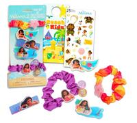 Moana - Juego de accesorios para el cabello, paquete con 3 pinzas para el cabello Moana y 2 coleteros Moana más calcomanías, más | Moana 2 accesorios para el cabello para niñas pequeñas