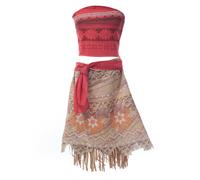 (Moana vestido, 13-14T(170)) Moana Vestidos Niñas Cosplay Vaiana Princesa Vestido Collar Peluca Disfraz Set XMAS Regalo
