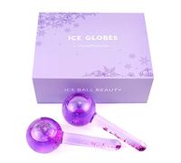 Moanyt Rodillos de hielo faciales, bolas de masaje de enfriamiento facial, globos de hielo para cuello Fac herramienta de belleza para el cuidado de la piel - 2 piezas (morado)