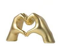 Moaobooh Escultura de Manos en Corazón, Estatua de Dedos del Amor Moderna, Gesta Romántica Escultura, Figura Decorativa para Salón, Oficina y Habitación para Boda Creativa (Oro)