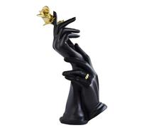 Moaobooh Estatuas y esculturas de gestos, estatuas abstractas de gestos, decoración del hogar, perfectas para bodas, escritorio, decoración, regalos (Negro)