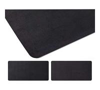 moaupr Alfombrilla De Ratón, Almohadillas De Escritorio Tapete De Mesa Multifuncional Doble Cara Cuero De La PU Impermeable para Oficina, Escritorio De Estudiante Negro+Negro 60x140cm/23.62x55.12in