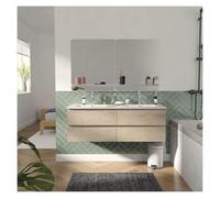 MOB-IN - Juego de lavabo doble Sorrento (120 cm, con lavabo, grifos y espejos)