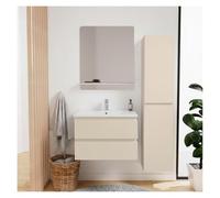 MOB-IN - Juego de mueble individual lavabo Sorrento 60 cm + grifo + espejo + columna