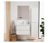 MOB-IN - Juego de mueble individual lavabo Sorrento 60 cm + grifo + espejo + columna