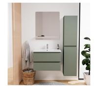 MOB-IN - Juego de mueble individual lavabo Sorrento 60 cm + grifo + espejo + columna