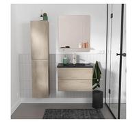 MOB-IN - Juego de mueble individual lavabo Sorrento 60 cm + grifo + espejo + columna