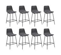 MOB-IN - Juego de taburetes de isla y bar Bali de metal y asiento de ratán (65 cm)