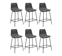 MOB-IN - Juego de taburetes de isla y bar Bali de metal y asiento de ratán (65 cm)