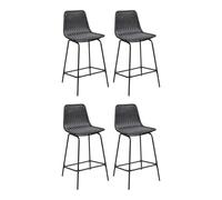 MOB-IN - Juego de taburetes de isla y bar Bali de metal y asiento de ratán (65 cm)