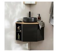 MOB-IN Sorrento - Juego de mueble bajo lavabo esquinero y lavabo, color negro