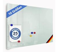 MOB Pizarra blanca de presentación, pizarra magnética lacada, esmaltada o de cristal. Pizarra para escribir, para colgar en la pared (pizarra de cristal blanca, 65 x 100 cm)