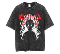 Mob Psycho 100 Camisetas de anime y manga Mob Reigen Arataka camisa vintage lavada para cosplay camiseta de verano casual de manga corta para hombres y mujeres, Tipo 6, XL