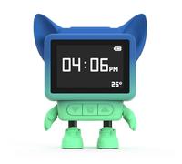 Mob - Reloj despertador y altavoz Bluetooth para niños, danza en música, pantalla LCD emocional y difusor de ruido blanco calmante