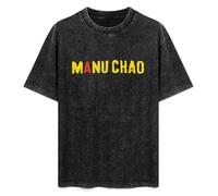 MOBAI Manu Chao Logo Printed T-Shirt Mens Unisex Black Tees XL