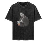 MOBAI Soprano Tony Soprano Some Pulp Printed T-Shirt Mens Unisex Black Tees L