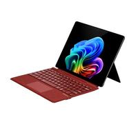 mobee Funda tipo cubierta para Microsoft Surface Pro 11 / Pro 10 / Pro 9 / Pro 8 / Pro X, 13 pulgadas, teclado inalámbrico Bluetooth con retroiluminación de 7 colores y soporte para bolígrafo (rojo