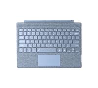 mobee Funda tipo cubierta para Microsoft Surface Pro 7+ / Pro 7/6 / 5/4 / 3, 12.3 pulgadas, teclado Bluetooth ultrafino con panel táctil múltiple, retroiluminación de 7 colores (azul cristal)