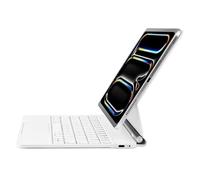 mobee Magic Keyboard Case para iPad Pro de 11 pulgadas 2024 (M4), funda magnética para teclado con trackpad multitáctil, retroiluminada, ligera (blanco, iPad Pro 11 2024 M4)