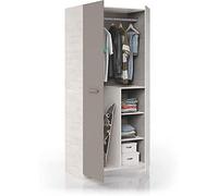 Mobelcenter - Armario 2 Puertas Juvenil Ares - Armario Juvenil e Infantil Acabado Color Blanco Alpes y Basalto - Medidas: Ancho: 90 cm x Fondo: 52 cm x Alto: 200 cm - (0992)