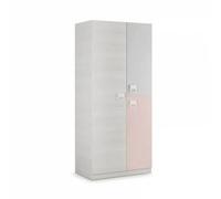 MOBELCENTER - Armario 3 Puertas Juvenil e Infantil Nube - Color Blanco Alpes y Rosa - Ancho: 90 cm x Fondo: 52 cm x Alto: 200 cm - (0988)