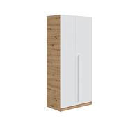 Mobelcenter, Armario Juvenil 2 Puertas Abatibles Noa, Armario Juvenil 200 cm de Alto, Acabado Color Roble Nodi y Blanco Artik, Medidas: Ancho: 90 cm x Fondo: 52 cm x Alto: 200 cm (1326)