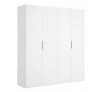 Habitdesign Armario Ropero Grande 4 puertas 200 x 180 x 52 cm Blanco Brillo