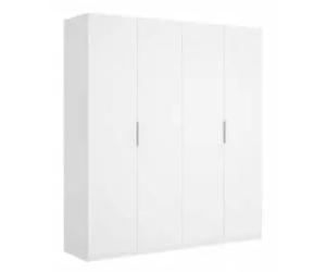 MOBELCENTER - Armario Matrimonio 4 Puertas Blanco - Acabado Color Blanco Brillo - Medidas: Ancho: 180 cm x Fondo: 52 cm x Alto: 200 cm - (0537)