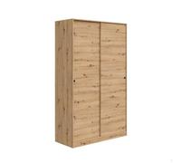 MOBELCENTER - Armario Matrimonio o Juvenil 2 Puertas Correderas con 4 estantes y Barra de Colgar - Color Roble Nodi - 120 cm x 50 cm x 200 cm (1385)