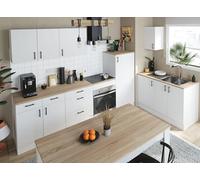 Mobelcenter, Conjunto Muebles de Cocina 400 cm Luna, Acabado en Roble Canadian, Blanco Brillo y Blanco Mate, Medidas: Ancho: 400 cm. x Fondo: 60 cm. x Alto: 211 cm. (P0111)