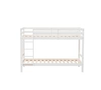 Mobelcenter, Litera Olivia de Pino Macizo Reversible, Blanco, 90x190 cm, con Somieres Incluidos, para Habitaciones Infantiles y Juveniles, Medidas: Ancho: 198cm x Fondo: 97cm x Alto: 140cm (1615)