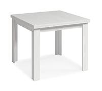 Mobelcenter, Mesa Comedor Cuadrada Extensible Blanco Polar, Mesa Salón o Cocina, Color Blanco Polar, Medidas: Ancho: 90 cm x Fondo: 90 cm x Alto: 76 cm, Ancho Mesa Extendida: 180 cm (1387)