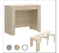 Habitdesign - Mesa Extensible para Comedor, Mesa Ampliable para Salón o Cocina - 5 Posiciones y hasta 10 Comensales - Modelo Consola - 50-235x90x78 cm - Roble Canadian