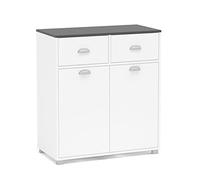 Mobelcenter, Mueble Auxiliar de Cocina Bajo 2 Puertas 2 Cajones, Alacena de Cocina, Blanco y Gris Grafito, Medidas: Ancho: 80 cm x Fondo: 40 cm x Alto: 90 cm (1395)